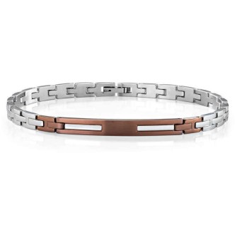 1 - Bracciale uomo Sector Basic acciaio e rosè SZS25