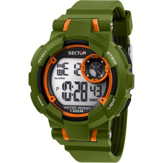 1 - Sector EX-36 green and orange plastic digital watch R3251283003