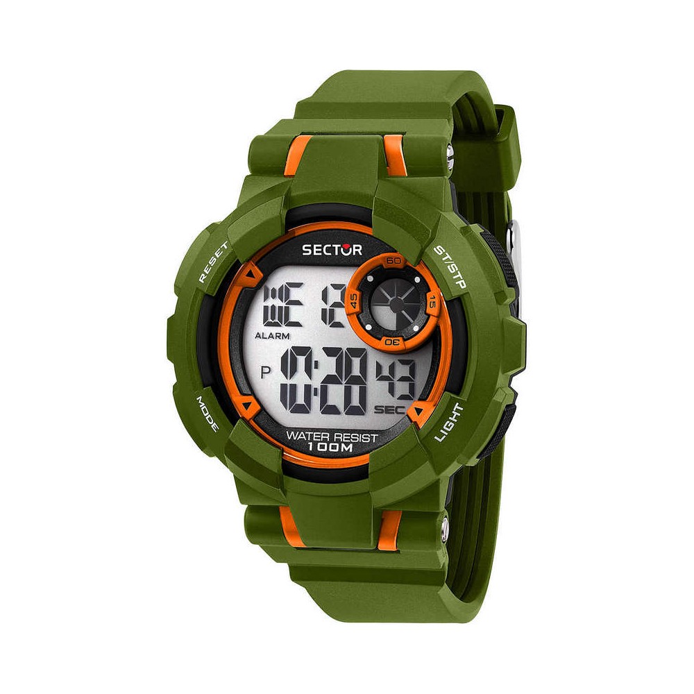 1 - Orologio digitale Sector EX-36 verde ed arancio plastica R3251283003