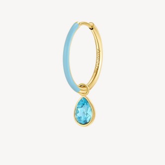 1 - Brosway Symphonia woman headband mono earring Golden steel, turquoise enamel and crystal BYM125