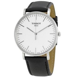 1 - Watch Tissot man only time analog leather strap model T109.610.16.031.00 Everytime Large