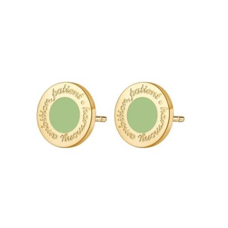 1 - Brosway Chakra Miami Vibes women's stud earrings Golden steel and green enamel BVB23