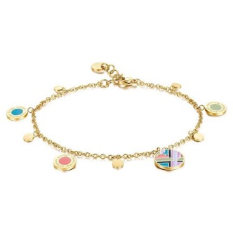 1 - Brosway Chakra Miami Vibes women's anklet Golden steel and multicolor enamel BVB15