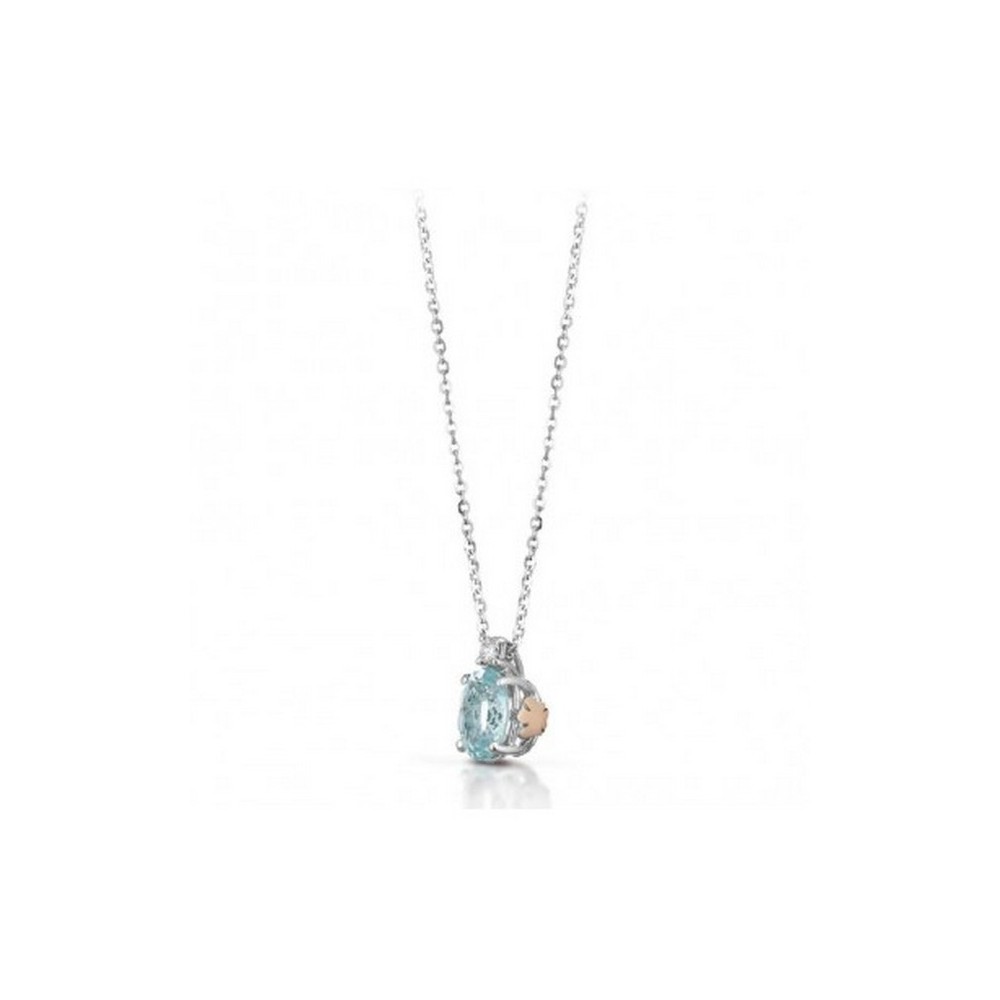 1 - Roberto Giannotti women's angels necklace 9Kt White Gold with aquamarine and diamonds LUXAM01