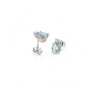 1 - Roberto Giannotti women's angels earrings 9Kt White Gold with aquamarine LUXAM02