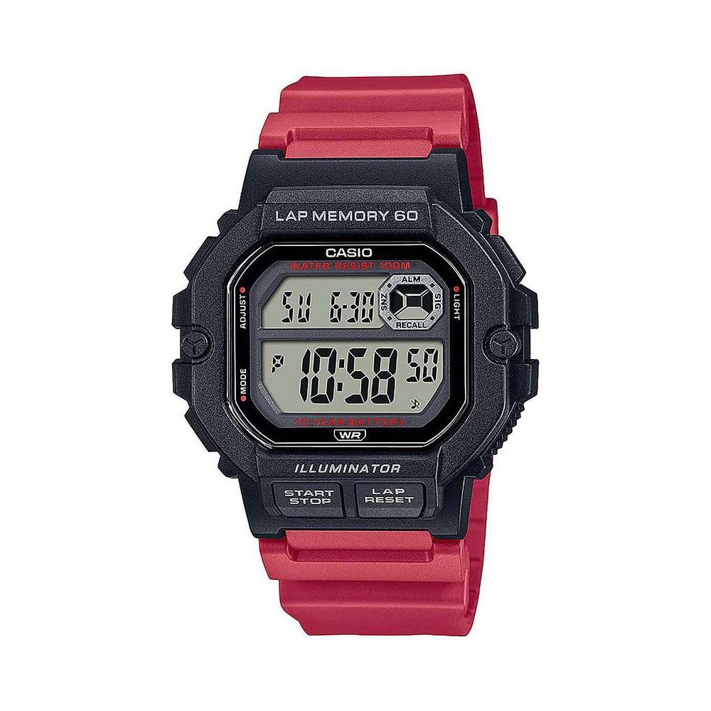 1 - Orologio digitale uomo Casio rosso WS-1400H-4AVEF resina