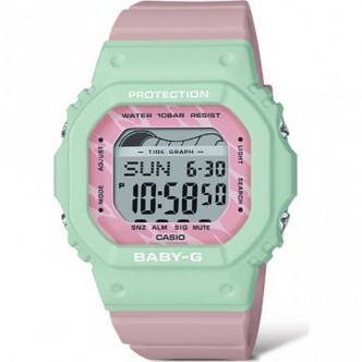 1 - Casio baby-G pink and green digital watch BLX-565-3ER resin