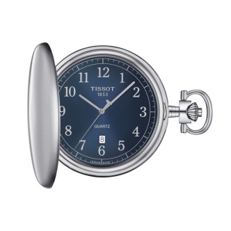 1 - Tissot Savonette blue pocket watch only time T862.410.19.042.00 316L steel