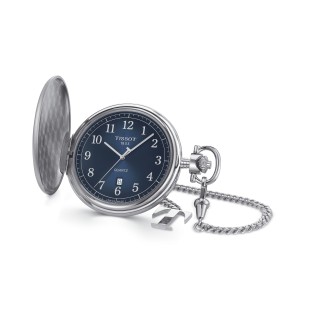 1 - Tissot Savonette blue pocket watch only time T862.410.19.042.00 316L steel