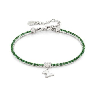 1 - Bracciale donna Nomination verde farfalla Argento 925 con zirconi 148611/038 Chic & Charm