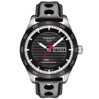 1 - Tissot man watch Automatic analogue leather strap model T100.430.16.051.00 PRS516 Powermatic 80