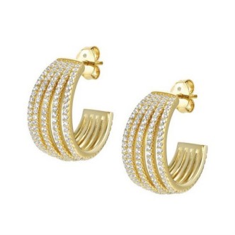 1 - Silver Nomination hoop earrings with white zircons 149708/014