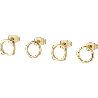 1 - Set 4 Breil Tetra TJ3164 woman earrings 316L gold plated steel