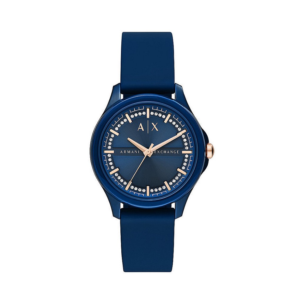 1 - Orologio donna Armani Exchange Hampton silicone blu solo tempo AX5266