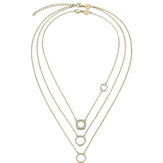 1 - Set of 2 Breil women's necklaces Tetra TJ3170 316L steel gilded