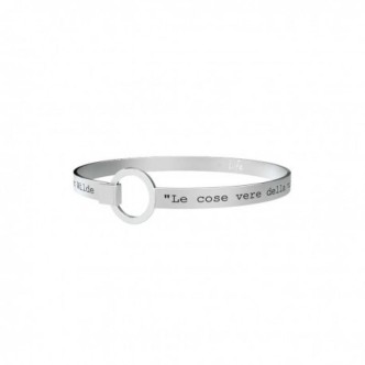 1 - Bracciale Kidult 231692 rigido in acciaio 316L con frase O. Wilde collezione Philosophy