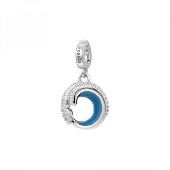 1 - Charm donna onda del mare Rosato Storie Argento 925 smalto blu RZ197R