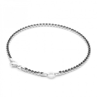 1 - Woman Tennis Bracelet Black Rosato Silver 925 with zircons RZB042B