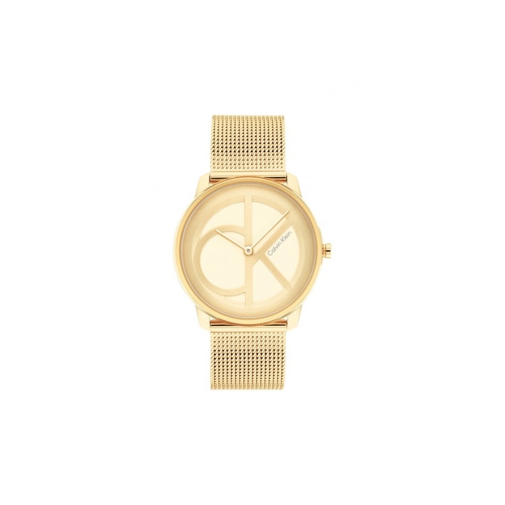 1 - Calvin Klein Mesh golden woman watch only time Milan mesh 25200034