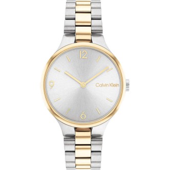 1 - Calvin Klein Timeless Linked silver and gold woman watch only time 25200132