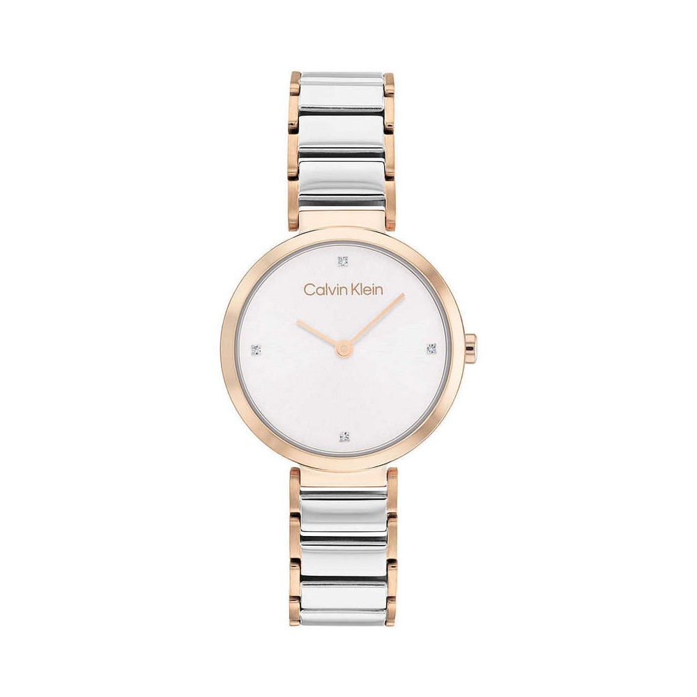 1 - Orologio donna Calvin Klein Timeless T-Bar acciaio e rosè solo tempo 25200139