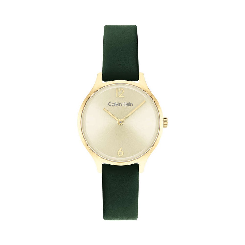 1 - Calvin Klein Timeless H2 woman watch golden green only time 25200147