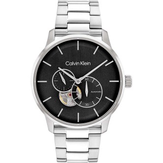 1 - Calvin Klein Timeless black steel automatic watch for men 25200148