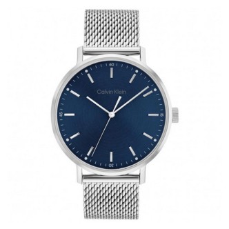 1 - Calvin Klein Timeless men's time-only watch with blue steel background Maglia Milano 25200045