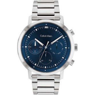 1 - Calvin Klein Architectural Gauge blue men's chronograph watch 25200063