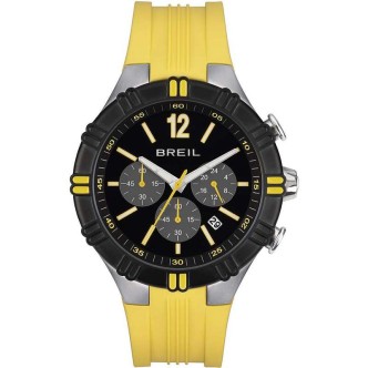 1 - Breil B Rise yellow and black man chronograph watch TW1949 silicone strap