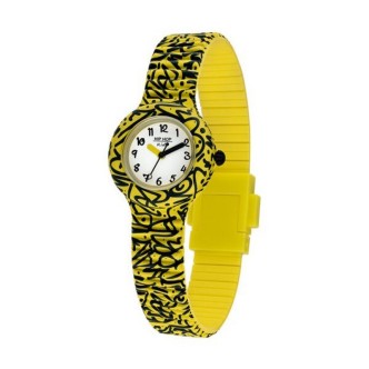 1 - Hip Hop Kids Fun watch only time baby yellow and black silicone HWU1112