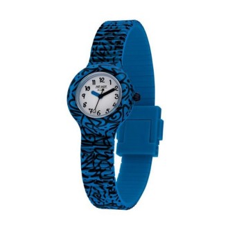 1 - Orologio Hip Hop Kids Fun solo tempo bimbo silicone blu e nero HWU1111