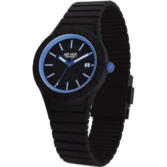 1 - Hip Hop X Man black HWU1075 silicone watch