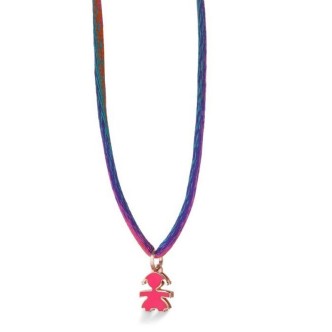 1 - Woman necklace Le baby girl fuchsia Rose Gold LBB055-FUX lanyard