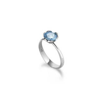 1 - Le Bebe Lovely Woman Ring White Gold with Topaz LBB601-12