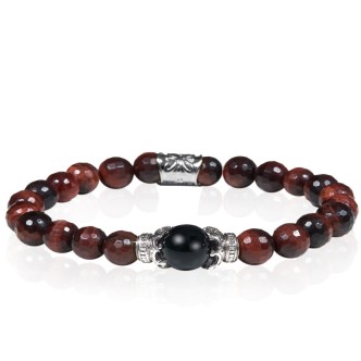 1 - Gerba Lab 030 men's bracelet with brown Onyx stone cord