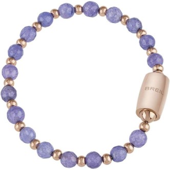 1 - Breil women's bracelet Magnetic steel and purple Agate TJ3196