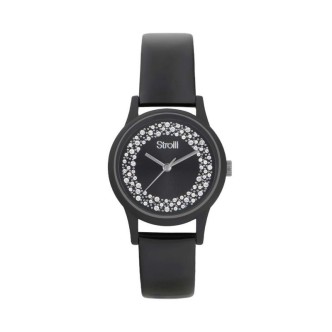 1 - Orologio donna Stroili So Fancy Harbin nero solo tempo 1674246 silicone con cristalli