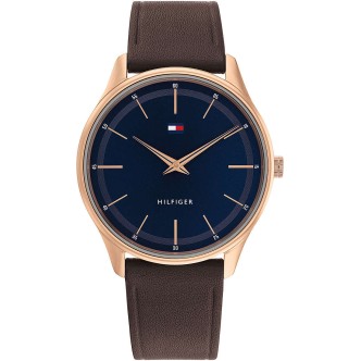 1 - Tommy Hilfiger Adrian man time only watch blue 1710466 leather strap.