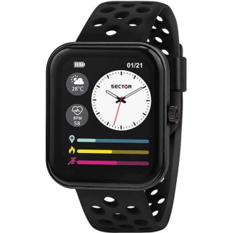 1 - Smartwatch uomo Sector nero S-03 PRO R3251159001 cinturino silicone traforato