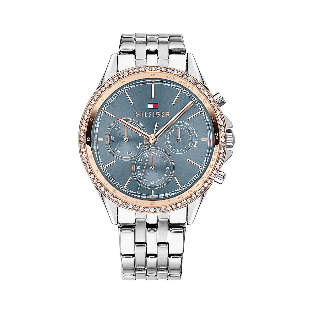 1 - Tommy Hilfiger Ari blue multifunction woman watch 1781976 steel with crystals