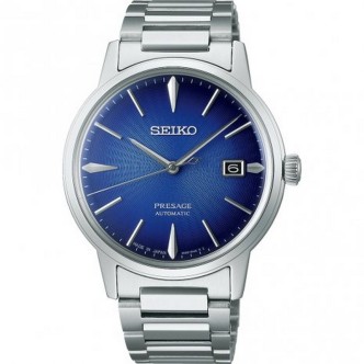 1 - Seiko men's Automatic Cocktail Time The Aviation blue SRPJ13J1 steel watch