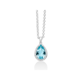 1 - Miluna Blue Topaz Drop Necklace Woman 925 Sterling Silver The Gems of Heaven CLD4348