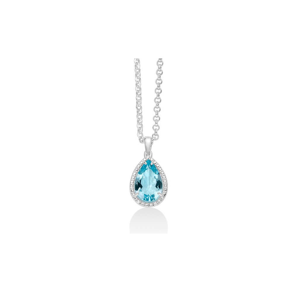 1 - Miluna Blue Topaz Drop Necklace Woman 925 Sterling Silver The Gems of Heaven CLD4348