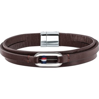 1 - Tommy Hilfiger Casual Core leather and steel men's bracelet 2790027.