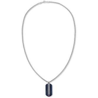 1 - Tommy Hilfiger Casual Core blue plaque men's necklace 2790317