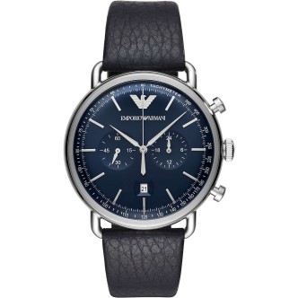 1 - Watch Emporio Armani Chronograph man analog leather strap model AR11105