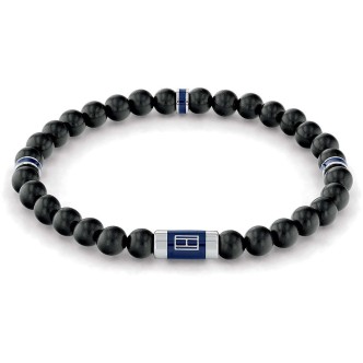 1 - Tommy Hilfiger Beaded wood and black spheres men's bracelet 2790323