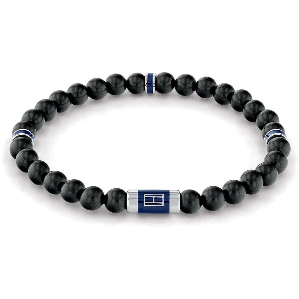 1 - Tommy Hilfiger Beaded wood and black spheres men's bracelet 2790323