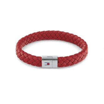 1 - Bracciale uomo Tommy Hilfiger pelle rossa ed acciaio 2790329